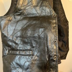 Genuine Leather Black Vest